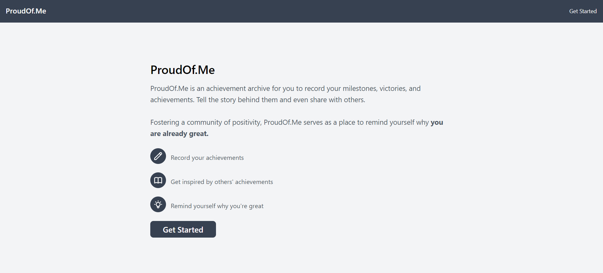 Web App For Users to Store and Share Their Achievements / Milestones
